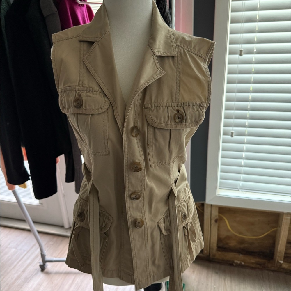 Ann Taylor Tan Utility Jacket with Tailored Fit